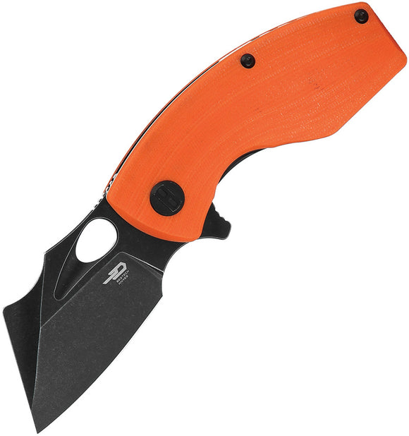 Bestech Knives Lizard Orange G10 Handle D2 Black Stonewash Folding Knife G39D