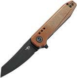 Bestech Knives Syntax Linerlock Brown Micarta Folding 14C28N Sandvik Knife 40F