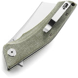 Bestech Knives Cubis Pocket Knife Linerlock Beige Micarta Folding D2 Steel G42B