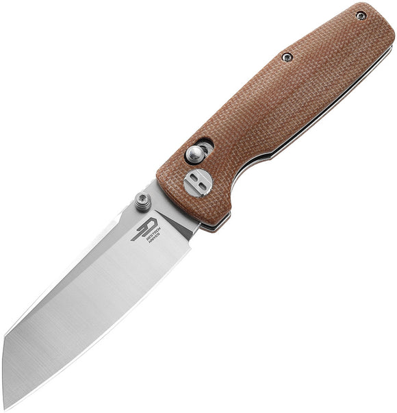 Bestech Knives Slasher Pocket Knife Axis Lock Brown Micarta Folding D2 Steel 43D