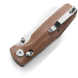 Bestech Knives Slasher Pocket Knife Axis Lock Brown Micarta Folding D2 Steel 43D