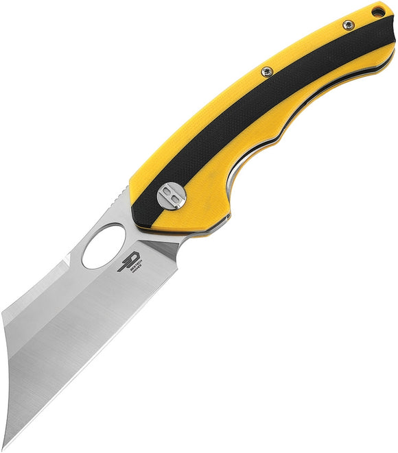 Bestech Knives Skirmish Knife Linerlock Yellow & Black G10 Folding D2 Steel G44B