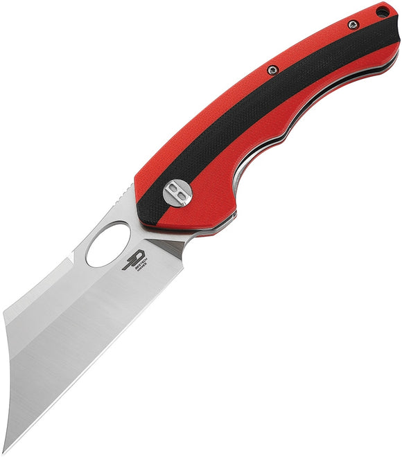 Bestech Knives Skirmish Pocket Knife Linerlock Red & Black Folding Satin D2 G44C