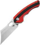 Bestech Knives Skirmish Pocket Knife Linerlock Red & Black Folding Satin D2 G44C