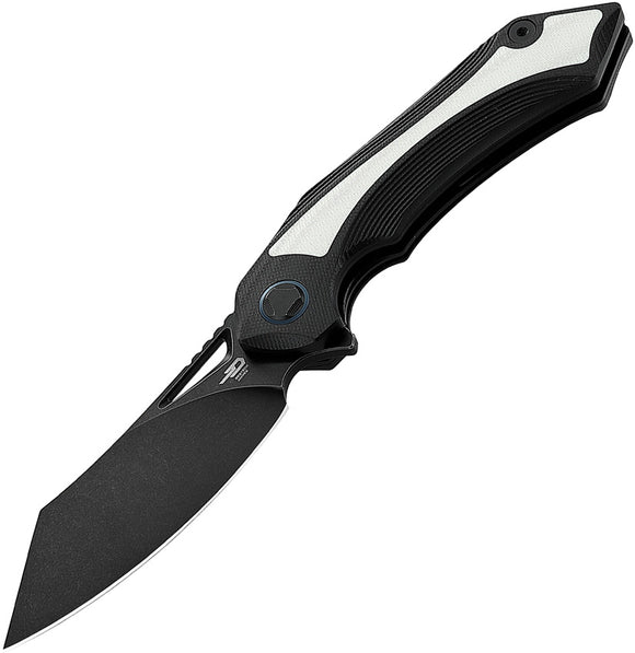 Bestech Knives Kasta Linerlock Black/White G10 Folding 154CM Stainless Knife 45D