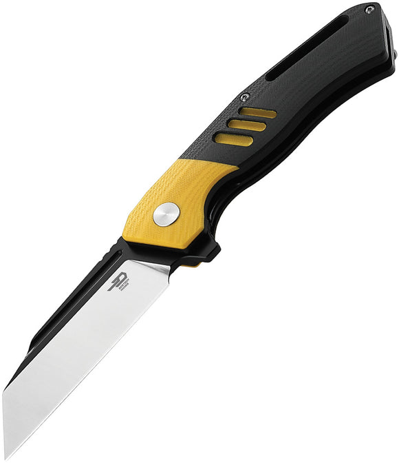 Bestech Knives Rockface Yellow & Black G10 Linerlock D2 Folding Knife 46a