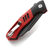Bestech Knives Pocket Knife Rockface Linerlock Red/Black G10 Folding D2 46D