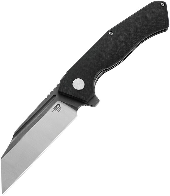 Bestech Knives Rockface Pocket Knife Linerlock Black G10 Folding D2 Steel 46E