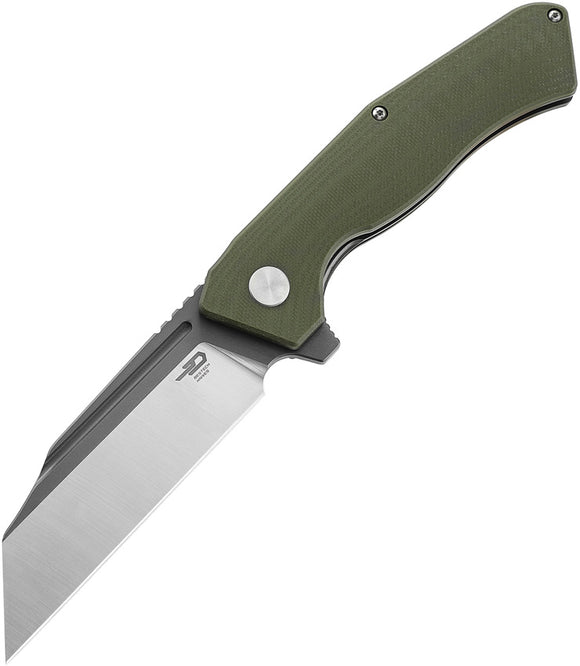 Bestech Knives Rockface Pocket Knife Linerlock OD Green G10 Folding D2 Steel 46G