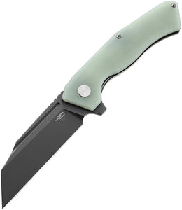 Bestech Knives Rockface Pocket Knife Linerlock Jade G10 Folding Gray D2 46J