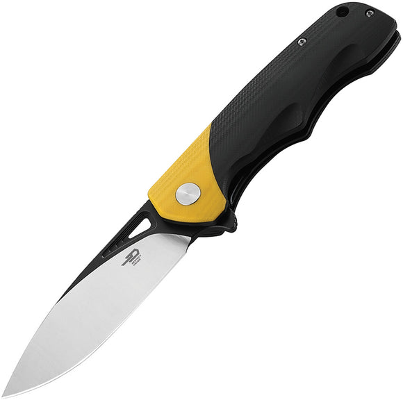 Bestech Knives Airstream Yellow & Black G10 Linerlock D2 Folding Knife 47a