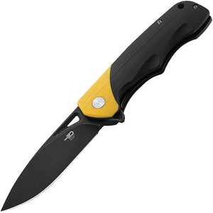 Bestech Knives Airstream Yellow G10 Linerlock Black D2 Folding Knife 47b