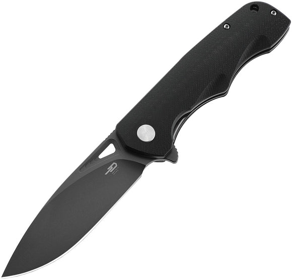 Bestech Knives Airstream Pocket Knife Linerlock Black G10 Folding Gray D2 47F