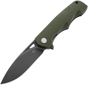 Bestech Knives Airstream Pocket Knife Linerlock Green G10 Folding Gray D2 47H