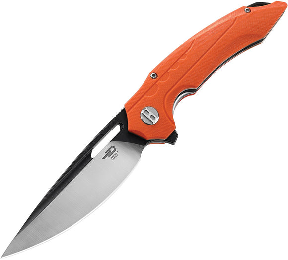 Bestech Knives Ornetta Pocket Knife Linerlock Orange G10 Folding D2 Steel 50C