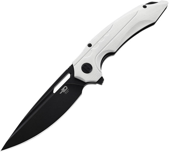 Bestech Knives Ornetta Pocket Knife Linerlock White G10 Folding D2 Steel 50E