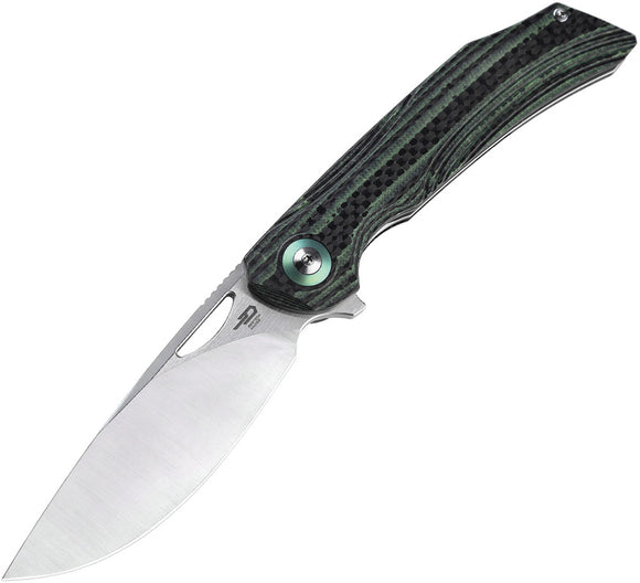 Bestech Knives FALKO Linerlock Green & Carbon Fiber 154cm Folding Knife L01c