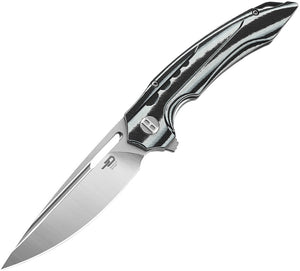 Bestech Knives Ornetta Pocket Knife Linerlock Blk/White CF/G10 Folding N690 02C