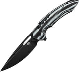 Bestech Knives Ornetta Pocket Knife Linerlock Blk/White CF/G10 Folding N690 02D