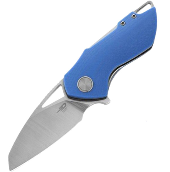 Bestech Knives Riverstone Pocket Knife Linerlock Blue G10 Folding 154CM 03B