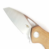 Bestech Knives Riverstone Pocket Knife Linerlock Tan Micarta Folding 154CM 03E