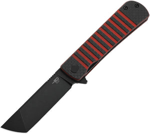 Bestech Knives Titan Linerlock Black & Red G10 & CF Folding 154CM Knife L04C