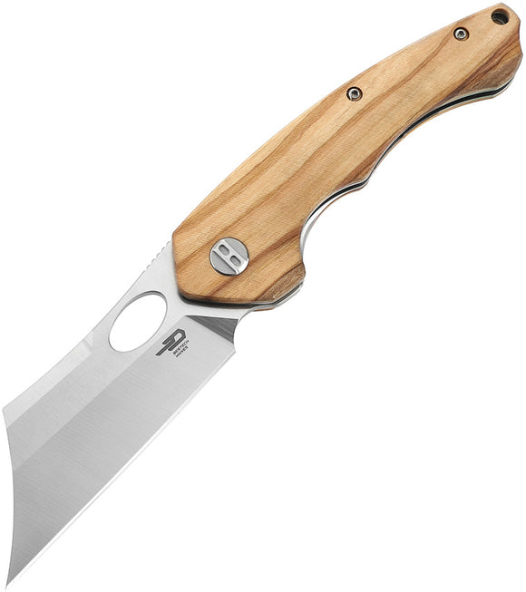 Bestech Knives Skirmish Linerlock Olive Wood Folding Satin D2 Pocket Knife KL06B
