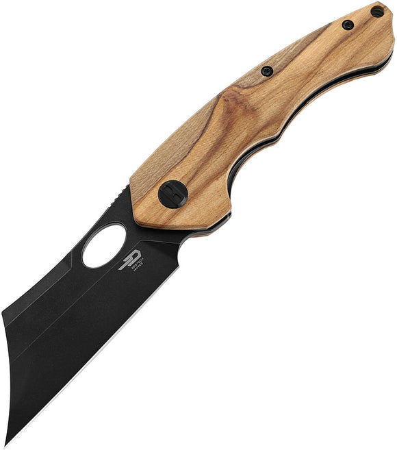 Bestech Knives Skirmish Linerlock Olive Wood Folding D2 Steel Pocket Knife KL06C