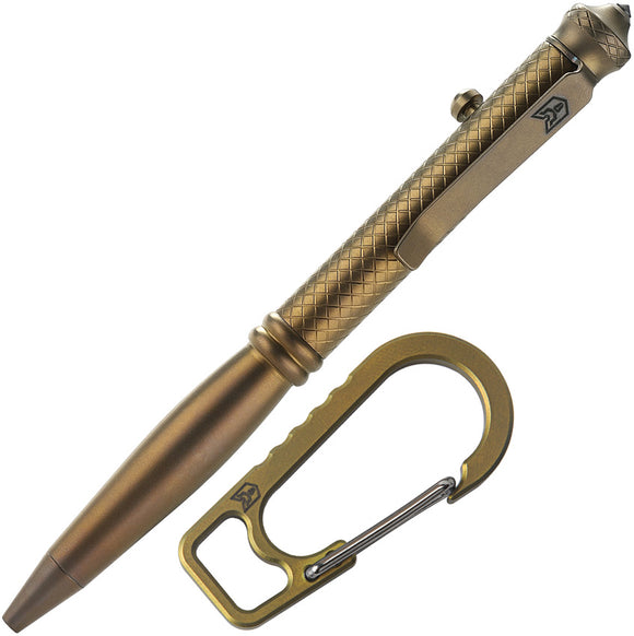 Bestechman Scribe Bronze Titanium Bolt Action Writing Pen w/ Carabiner & Case M17C