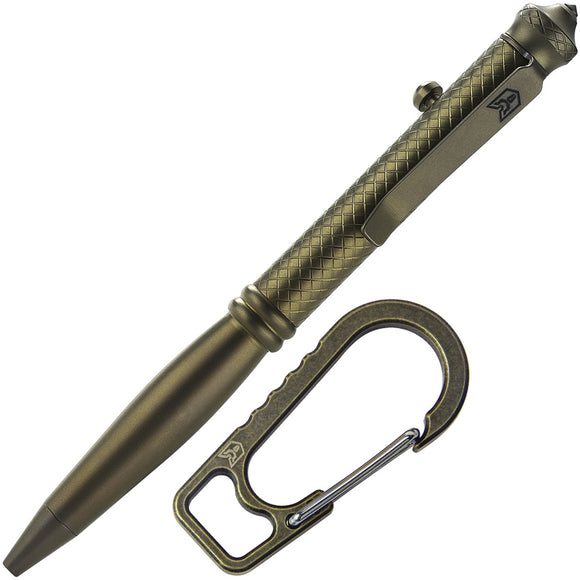 Bestechman Scribe Bronze & Black Titanium Bolt Action Writing Pen w/ Carabiner & Case M17D