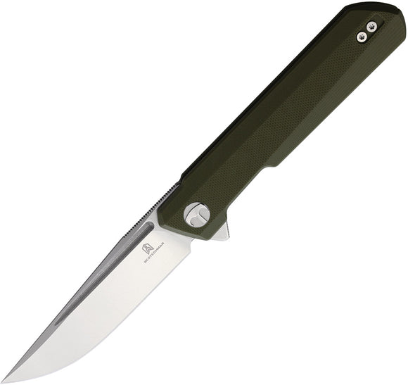 Bestechman Dundee Linerlock OD Green G10 Folding D2 Steel Pocket Knife MK01B