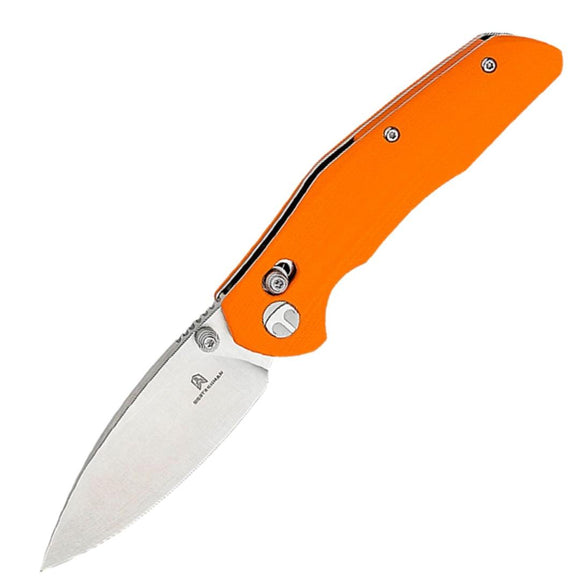 Bestechman Ronan Crossbar Lock Orange G10 Folding Satin 14C28N Pocket Knife K02C