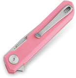 Bestechman Mini Dundee Linerlock Pink G10 Folding D2 Steel Pocket Knife MK03B