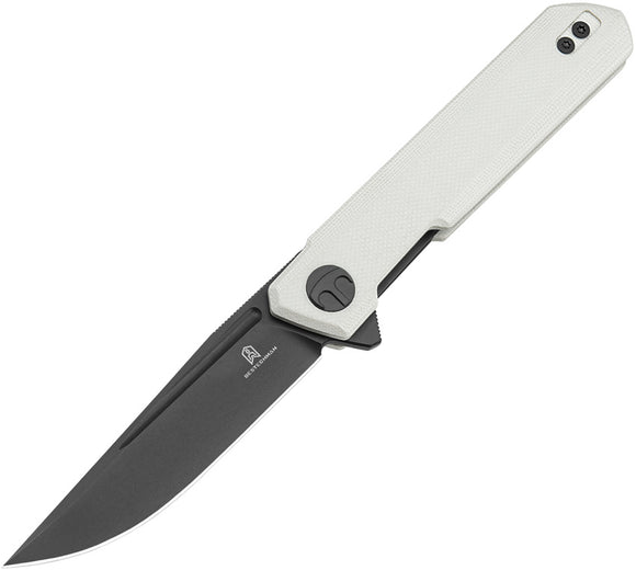 Bestechman Mini Dundee Linerlock White G10 Folding D2 Steel Pocket Knife MK03H
