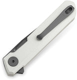 Bestechman Mini Dundee Linerlock White G10 Folding D2 Steel Pocket Knife MK03H
