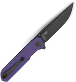Bestechman Mini Dundee Linerlock Purple G10 Folding D2 Steel Pocket Knife MK03J