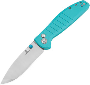 Bestechman Goodboy Button Lock Tiffany Blue G10 Folding D2 Steel Pocket Knife MK04B