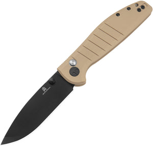 Bestechman Goodboy Button Lock Khaki G10 Folding D2 Steel Pocket Knife MK04E