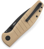 Bestechman Goodboy Button Lock Khaki G10 Folding D2 Steel Pocket Knife MK04E