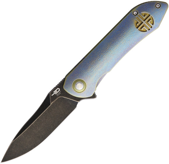 Bestech Knives Emperor Framelock Blue Titanium Folding CPM S35VN Knife T1703C