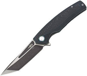 Bestech Knives Predator Framelock Black/Blue Titanium & Carbon Fiber Knife 1706D