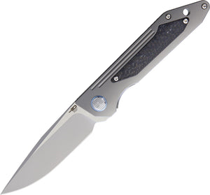 Bestech Knives Shinkanzen Framelock Gray Titanium & Carbon Fiber Folding Knife 1803A