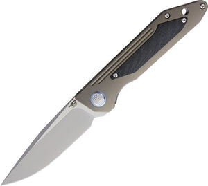 Bestech Knives Shinkanzen Framelock Bronze Titanium & Carbon Fiber Folding Knife 1803D