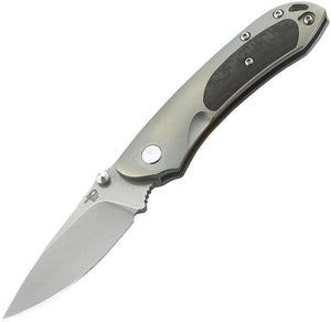 Bestech Knives Junzi Slip Joint Gray Titanium BLK CF S35VN Folding Knife T1809A