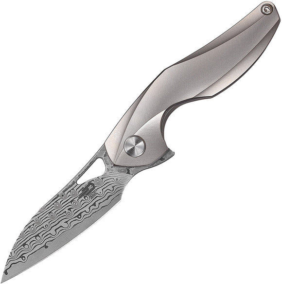 Bestech Knives The Reticulan Gray Folding Damascus Steel Pocket Knife T1810G