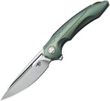 Bestech Knives Ornetta Framelock Green Titanium M390 Steel Folding Knife T1811B