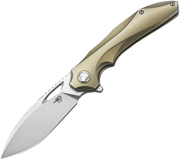 Bestech Knives ESKRA Framelock Gold Folding Knife 1813d