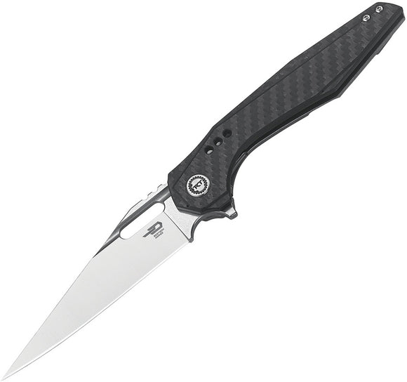 Bestech Knives Malware Knife Black Ti Carbon Fiber Plain S35VN Framelock 1902C