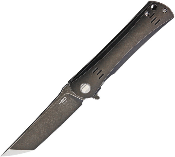 Bestech Knives Kendo Framelock Black Titanium S35VN Folding Flipper Knife 1903b