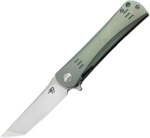 Bestech Knives Kendo Framelock Green Titanium M390 Folding Knife 1903e